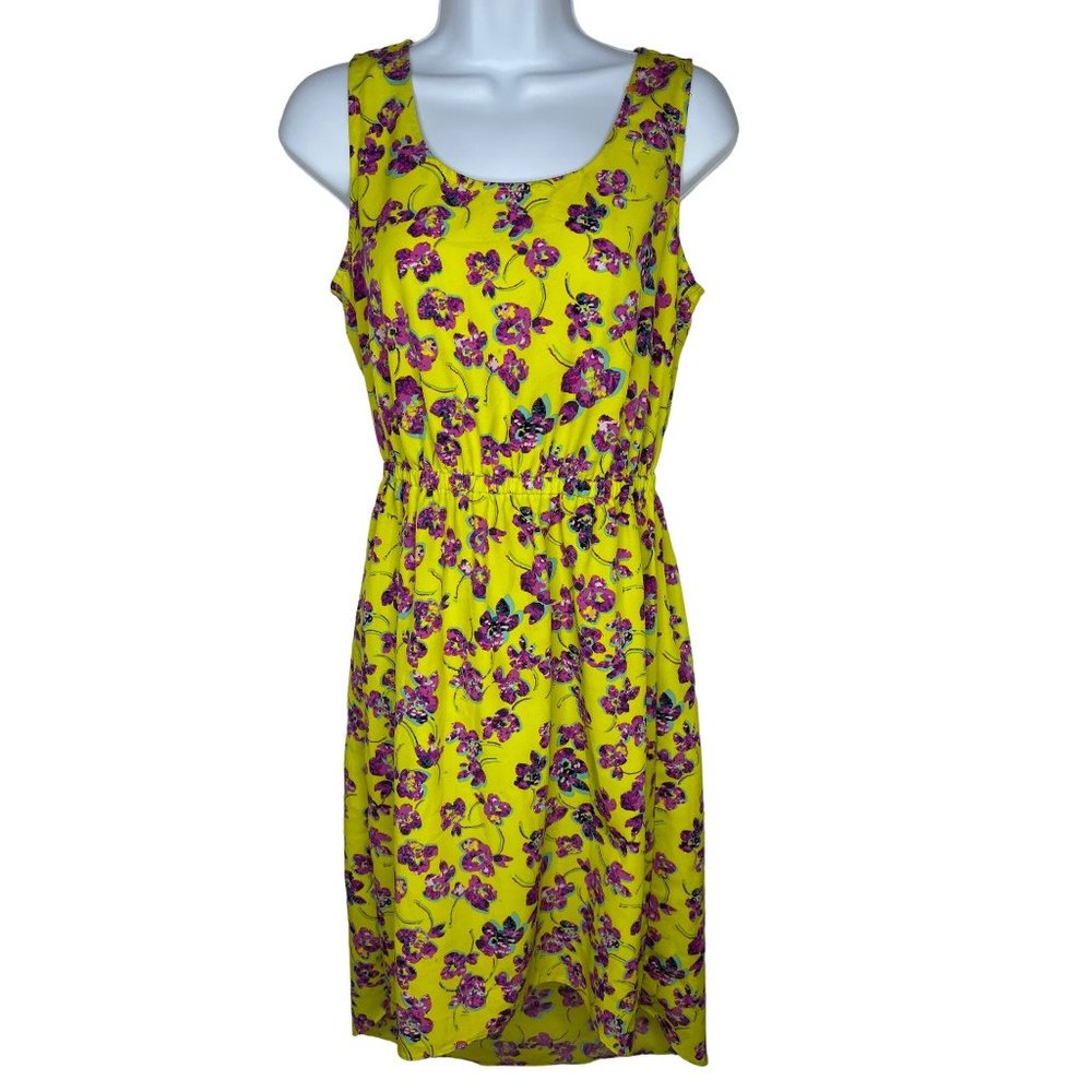 Daisy Fuentes High Low Floral Flowers Print Pattern Spring Sleeveless Dress NWT